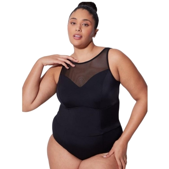 NWT Torrid High Neck Mesh One Piece Swimsuit Size 3X / 22-24 - Picture 1 of 5